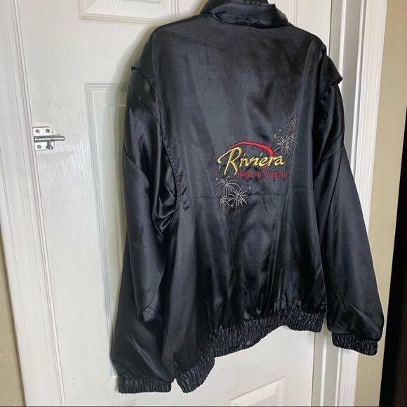 Vintage Rivera Casino Embroidered Satin Bomber XL - Picture 6 of 12